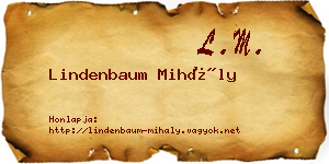 Lindenbaum Mihály névjegykártya